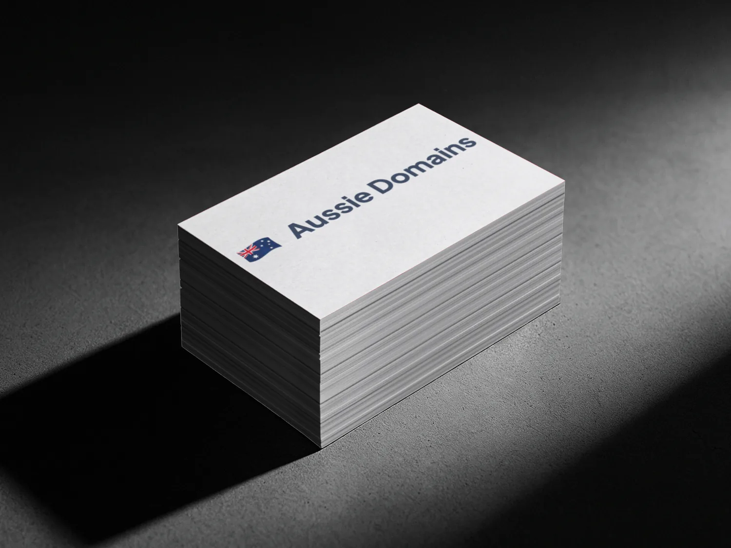 Stack of Aussie Domains business cards