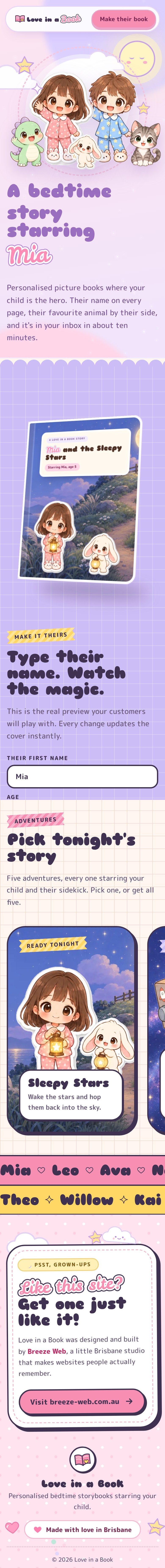 The home page on a phone