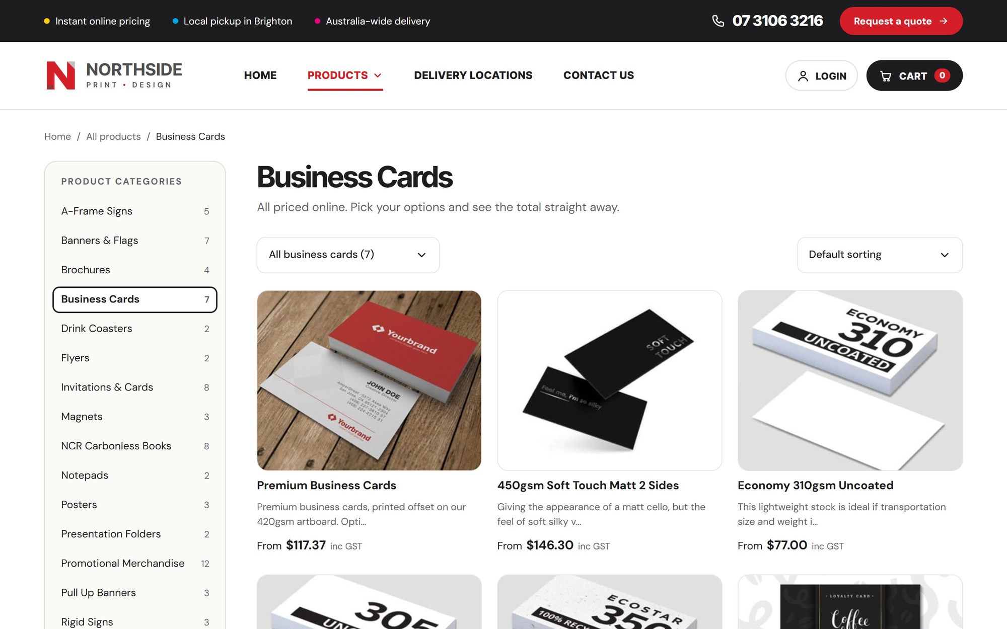 A category page