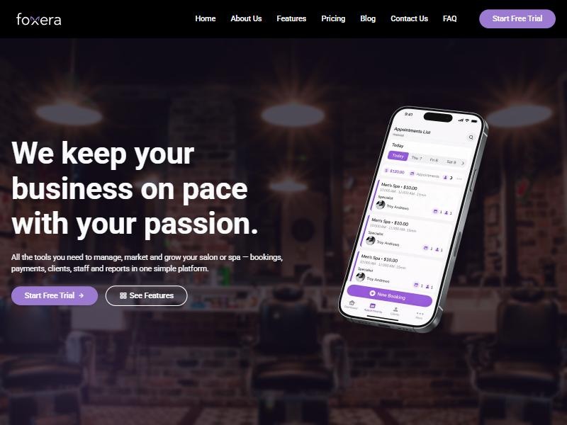 Foxera website home page